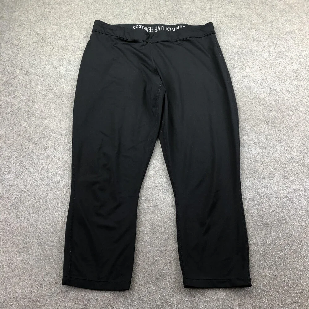 Nike Compression Pants Mens XL Black Dri-FIT Cropped Leggings Running Zip Pocket
